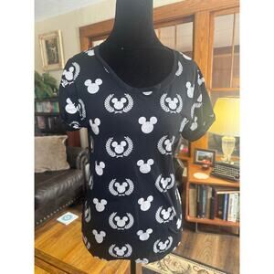 Disney Mickey Mouse Laurel Print Short Sleeve Tee Women’s Medium
